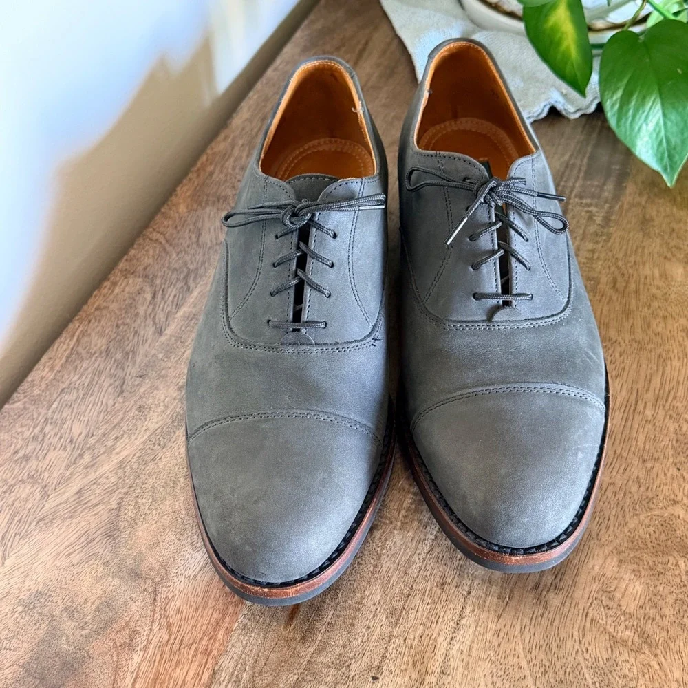 Cole Haan Country Edison Cap Toe Oxfords Mens 9.5D Grey Nubuck USA Made Heritage